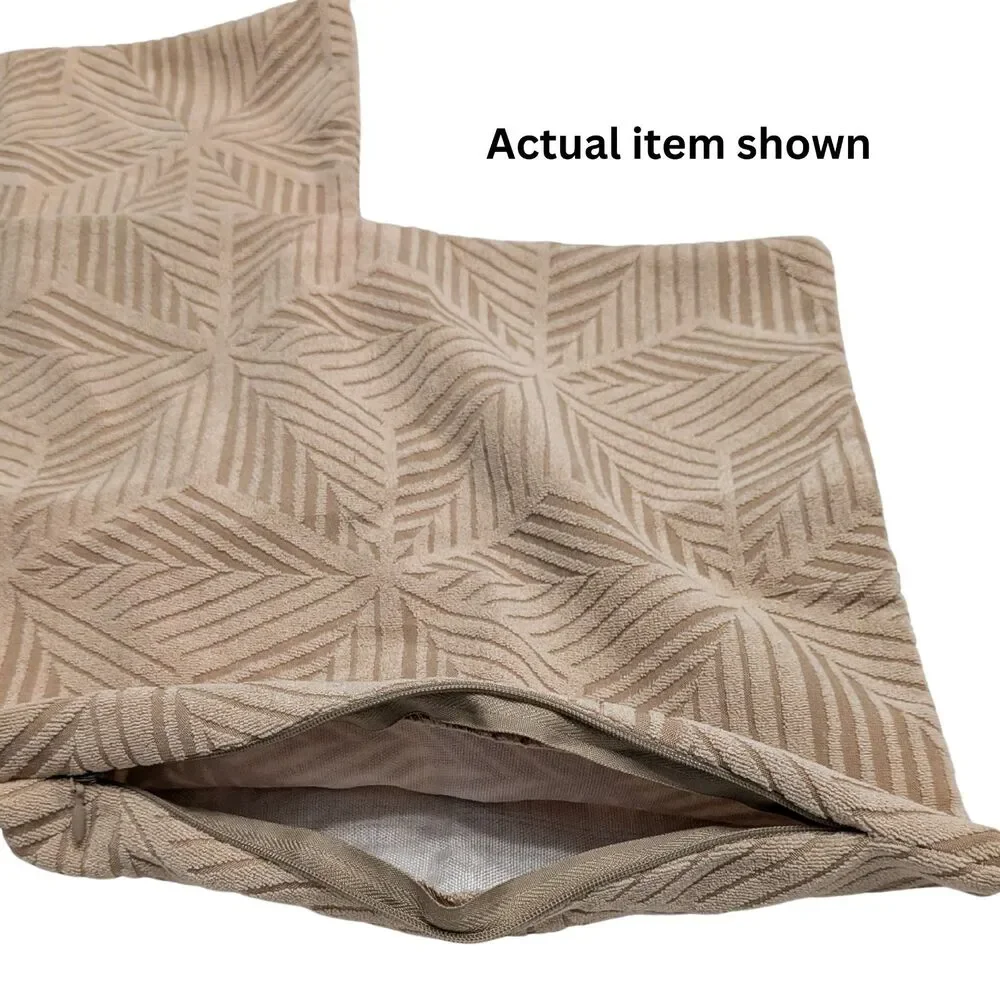🛋️ Set of 2 Boho Geometric 12x20 Lumbar Throw Pillow Covers Beige Tan NWT